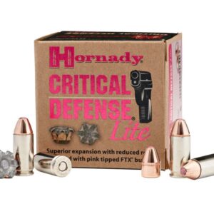 Hornady Critical Defense Lite 9mm 100GR FTX 25Rds
