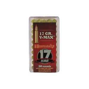 Drive a tack at 200 yards with Hornady Hunting, 17HMR, 17 Grain, V-Max ammo. Featuring Hornady`s polymer tip porjectile this rimfire provides explosive performance.