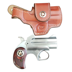 Bond Arms Rustic Defender Stainless .45 LC 3" Barrel 2-Rounds Holster Package