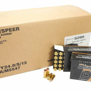 9mm 9x19 Ammo 115gr FMJ CCI Blazer Brass (5200) 1000 Round Case